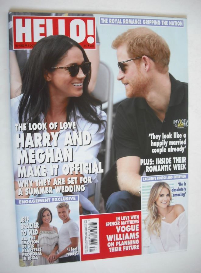 Hello! magazine - Prince Harry and Meghan Markle cover (9 October 2017 - Issue 1502)