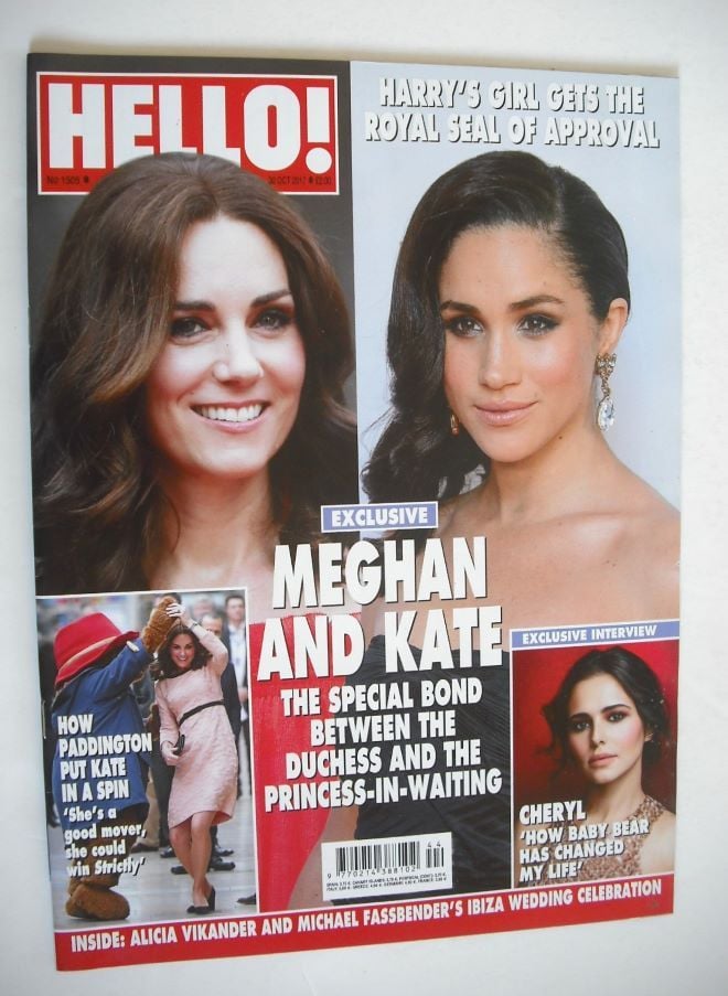 Hello! magazine - Kate Middleton and Meghan Markle cover (30 October 2017 - Issue 1505)