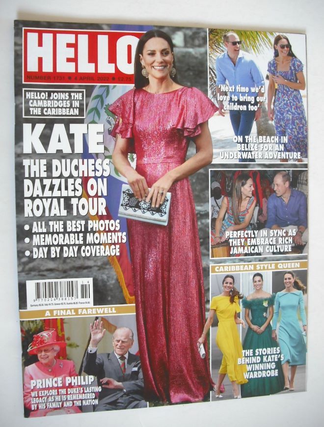 Hello! magazine - Kate Middleton cover (4 April 2022 - Issue 1731)
