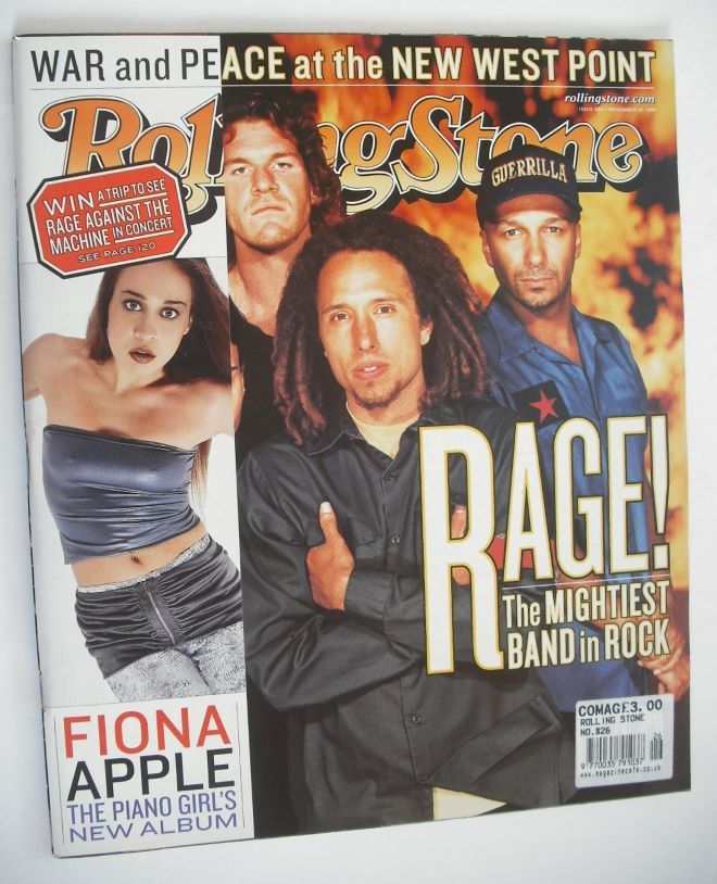Rolling Stone magazine - Rage Against the Machine cover (25 November 1999)