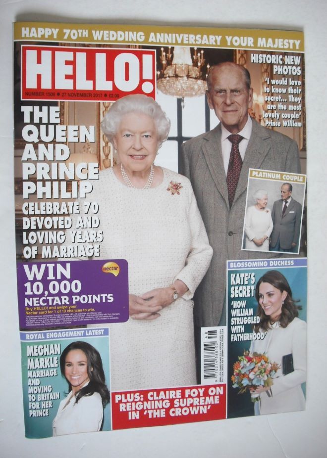 Hello! magazine - The Queen and Prince Philip cover (27 November 2017 - Issue 1509)