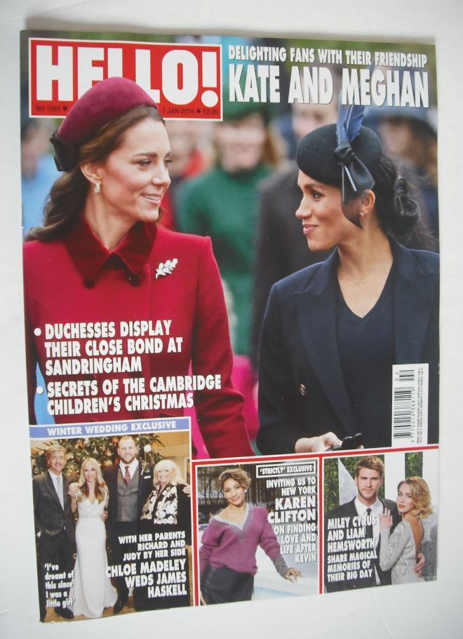 Hello! magazine - Kate Middleton and Meghan Markle cover (7 January 2019 - Issue 1565)