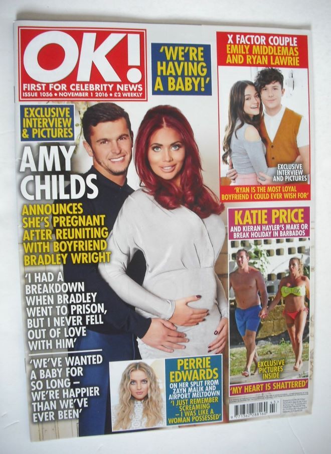 OK! magazine - Amy Childs and Bradley Wright cover (1 November 2016 - Issue 1056)