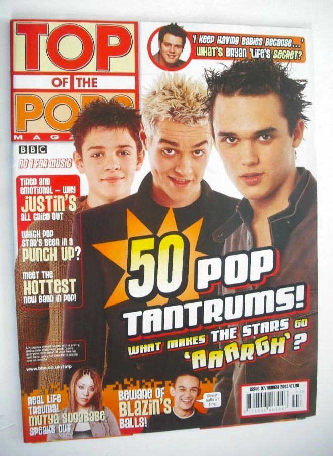 Top Of The Pops magazine - 50 Pop Tantrums cover (March 2003)