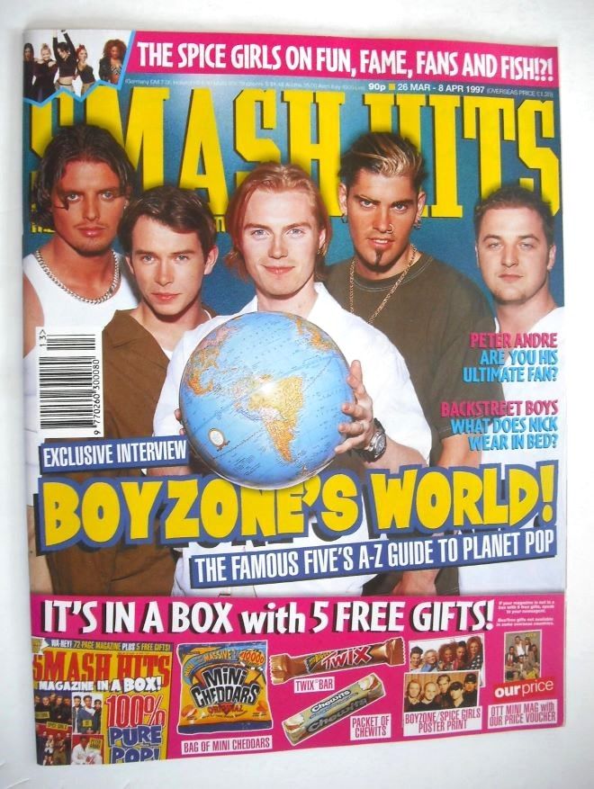 <!--1997-03-26-->Smash Hits magazine - Boyzone cover (26 March - 8 April 19