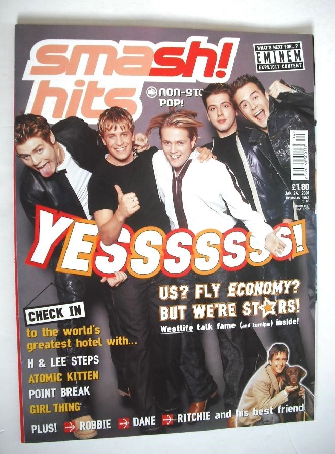 <!--2001-01-24-->Smash Hits magazine - Westlife cover (24 January 2001)