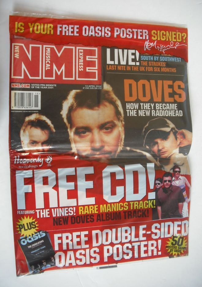 NME magazine - Doves cover (13 April 2002)