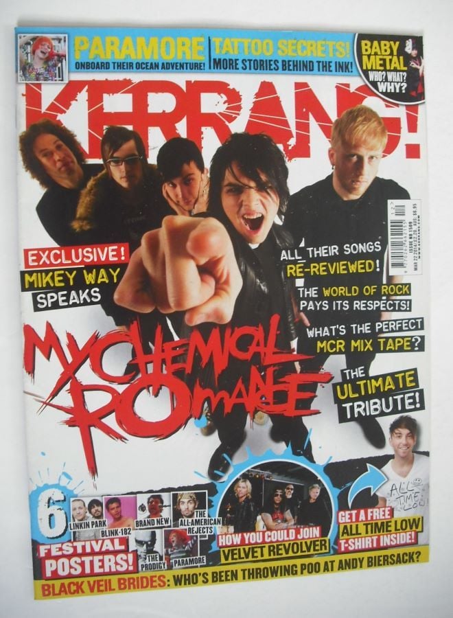 Kerrang magazine - My Chemical Romance cover (22 March 2014 - Issue 1509)