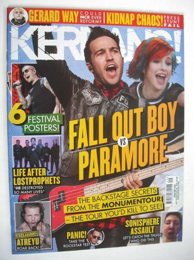 Kerrang magazine - Fall Out Boy vs Paramore cover (19 July 2014 - Issue 1526)