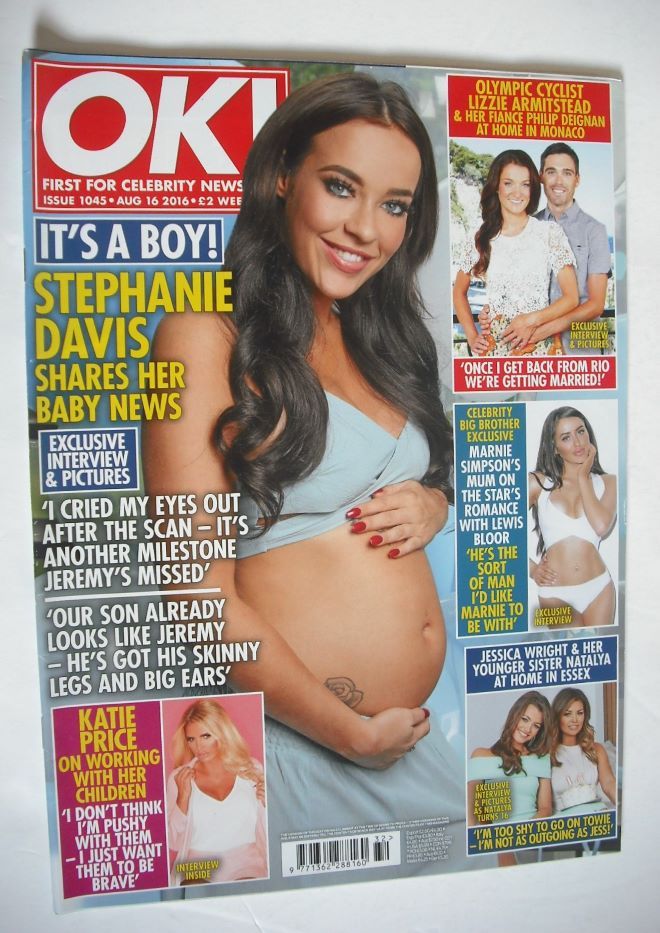 OK! magazine - Stephanie Davis cover (16 August 2016 - Issue 1045)