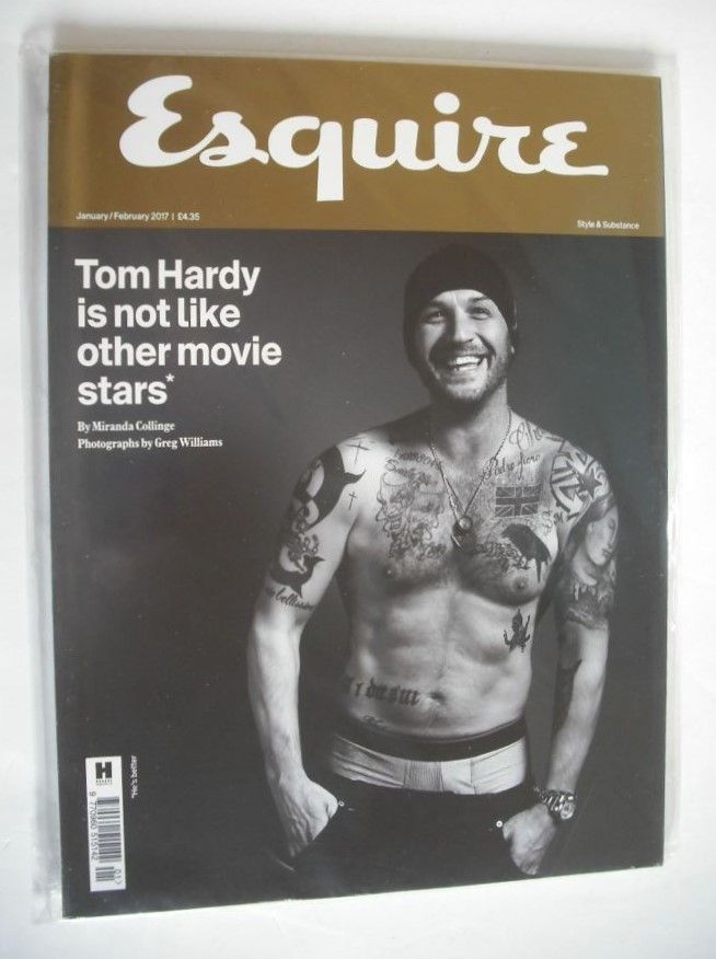 Esquire magazine - Tom Hardy t/less cover (January/February 2017)