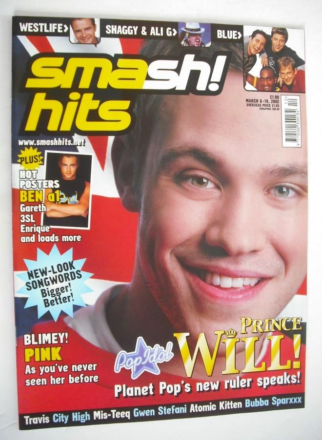Smash Hits magazine - Will Young cover (6-19 March 2002)