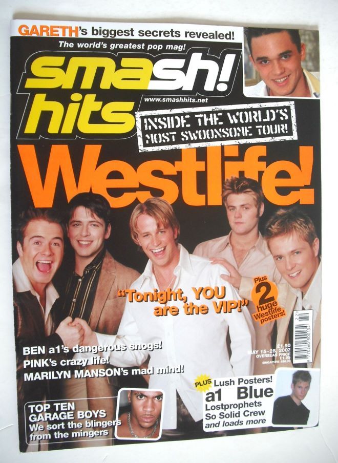 Smash Hits magazine - Westlife cover (15-28 May 2002)
