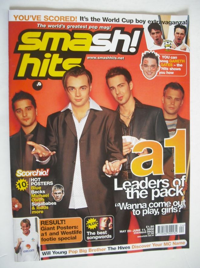 Smash Hits magazine - A1 cover (29 May - 11 June 2002)