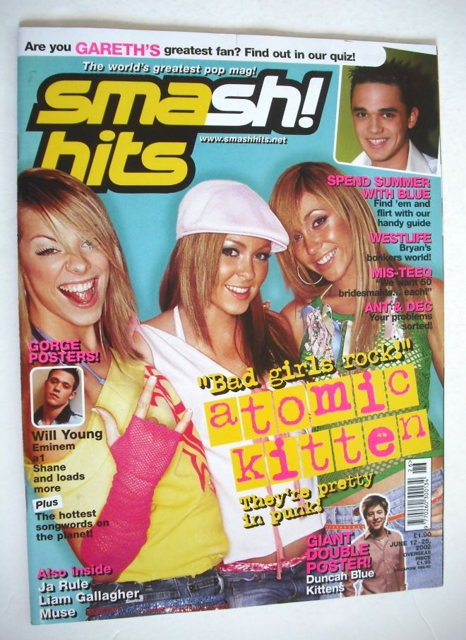 Smash Hits magazine - Atomic Kitten cover (12-25 June 2002)