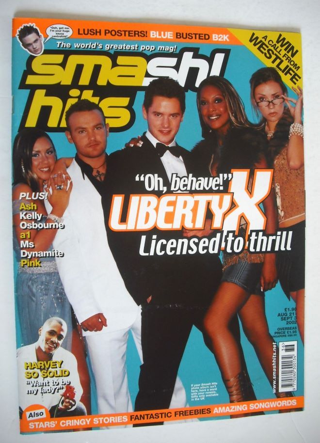 Smash Hits magazine - Liberty X cover (21 August - 3 September 2002)
