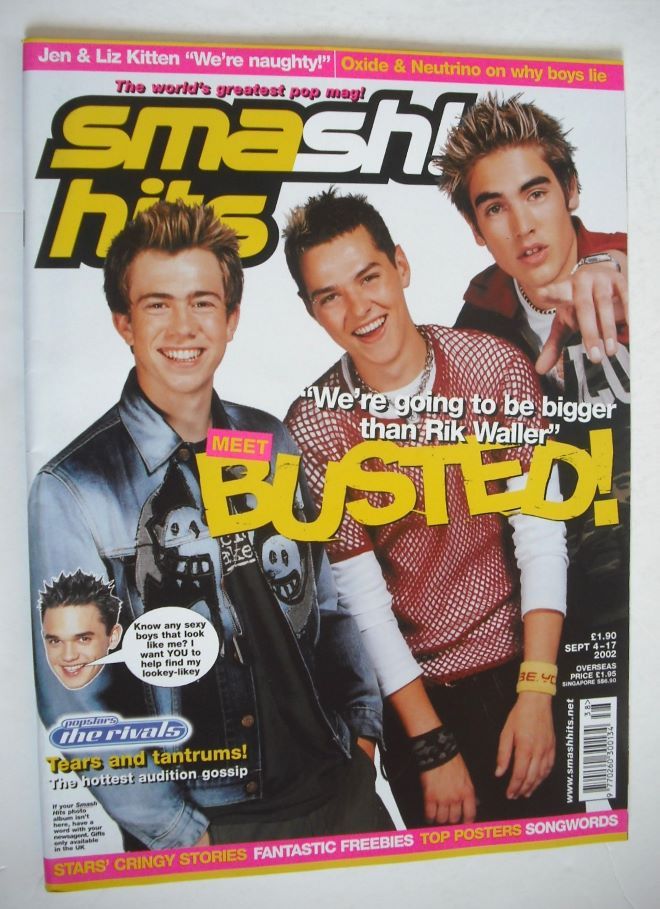 Smash Hits magazine - Busted cover (4-17 September 2002)