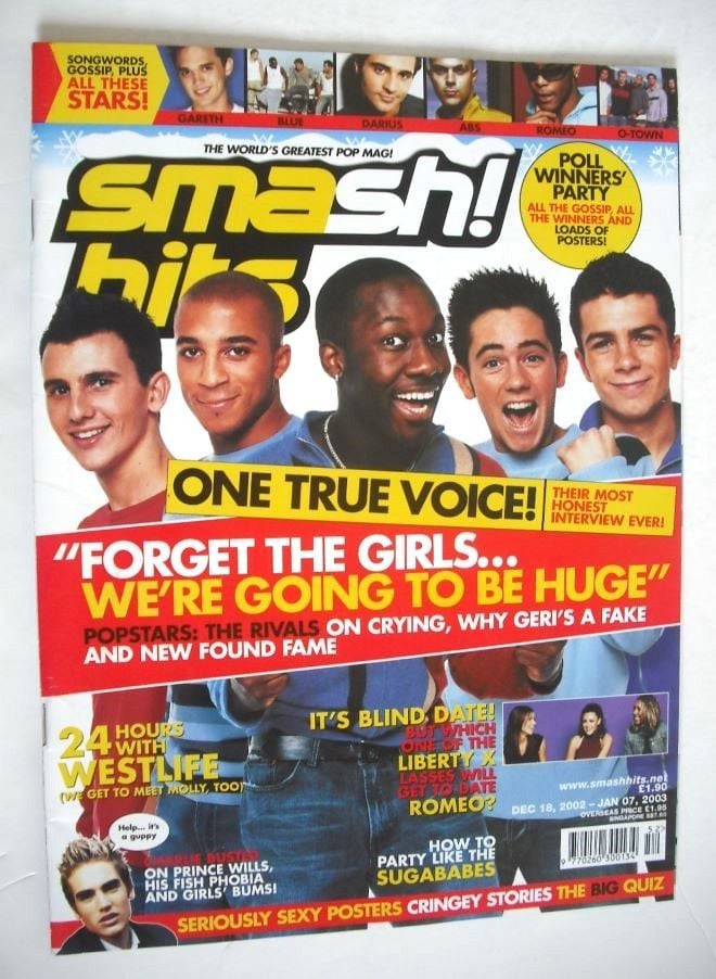 Smash Hits magazine - One True Voice cover (18 December 2002 - 7 January 2003)