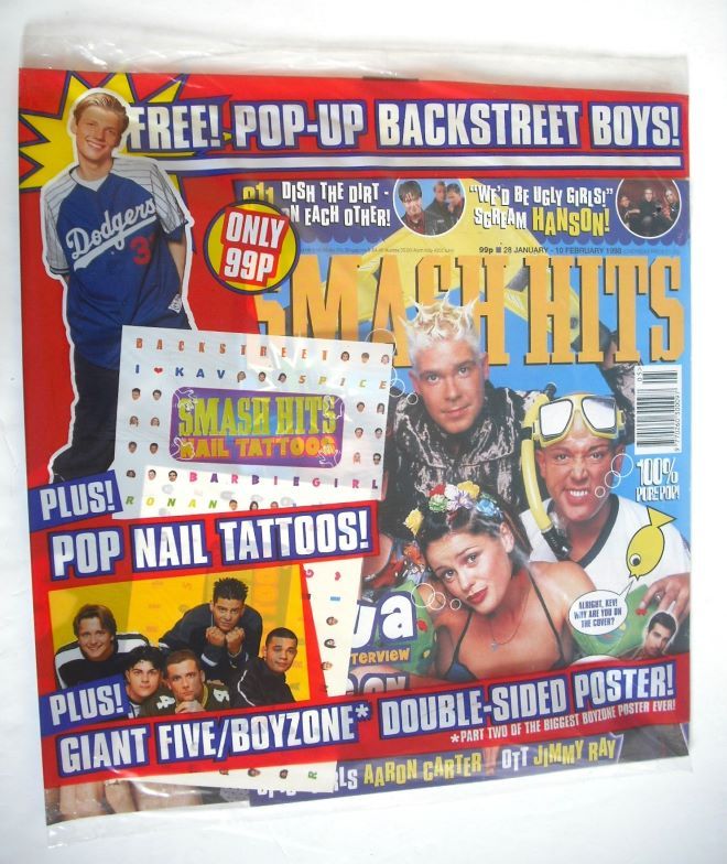 Smash Hits magazine - Aqua cover (28 January 1998)