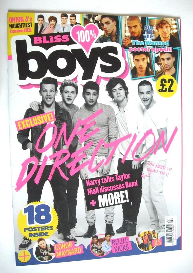Bliss 100% Boys magazine - Summer/Autumn 2013 - One Direction cover
