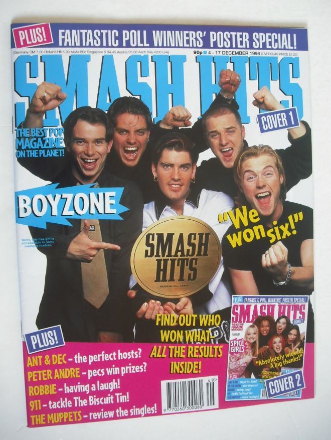Smash Hits magazine - Boyzone cover (4-17 December 1996)
