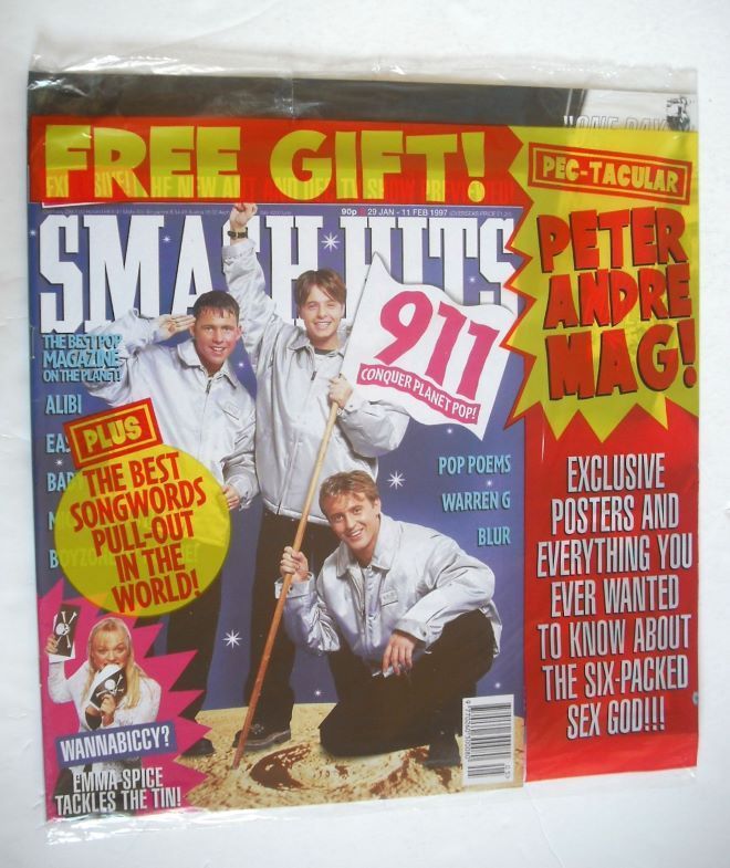 <!--1997-01-29-->Smash Hits magazine - 911 cover (29 January - 11 February 