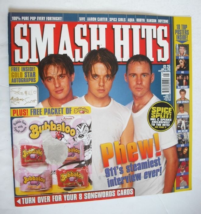 Smash Hits magazine - 911 cover (17 June 1998)