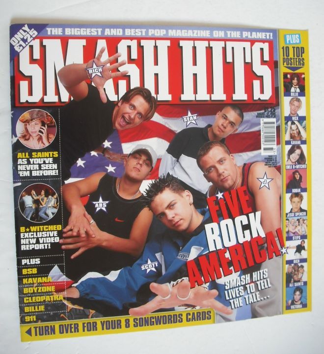Smash Hits magazine - Five cover (12 August 1998)