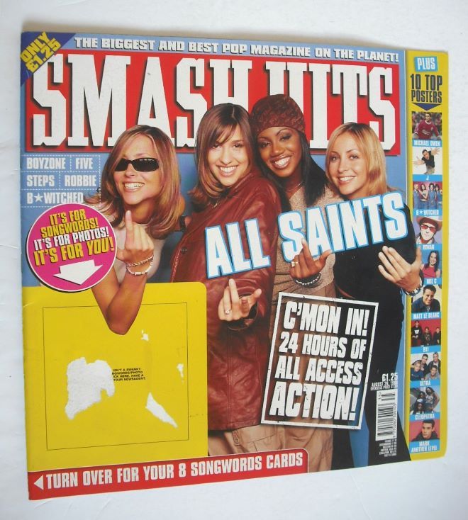 Smash Hits magazine - All Saints cover (26 August 1998)