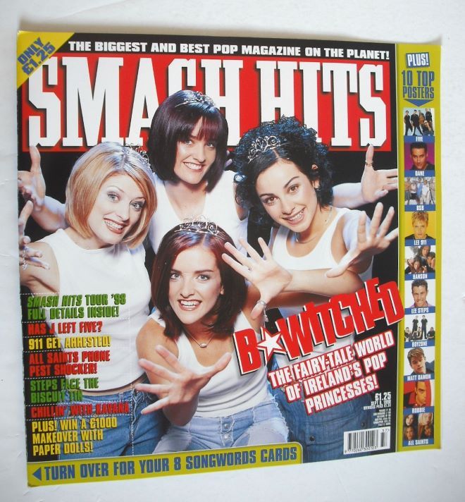 Smash Hits magazine - B*Witched cover (9 September 1998)