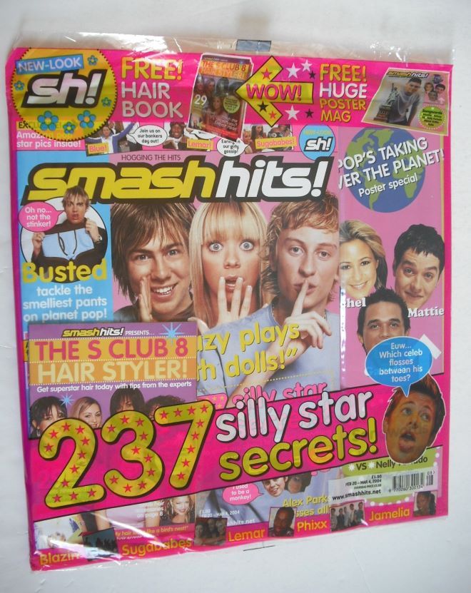 <!--2004-02-20-->Smash Hits magazine - 237 Silly Star Secrets cover (20 Feb