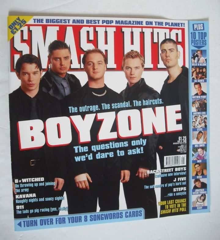 Smash Hits magazine - Boyzone cover (4 November 1998)