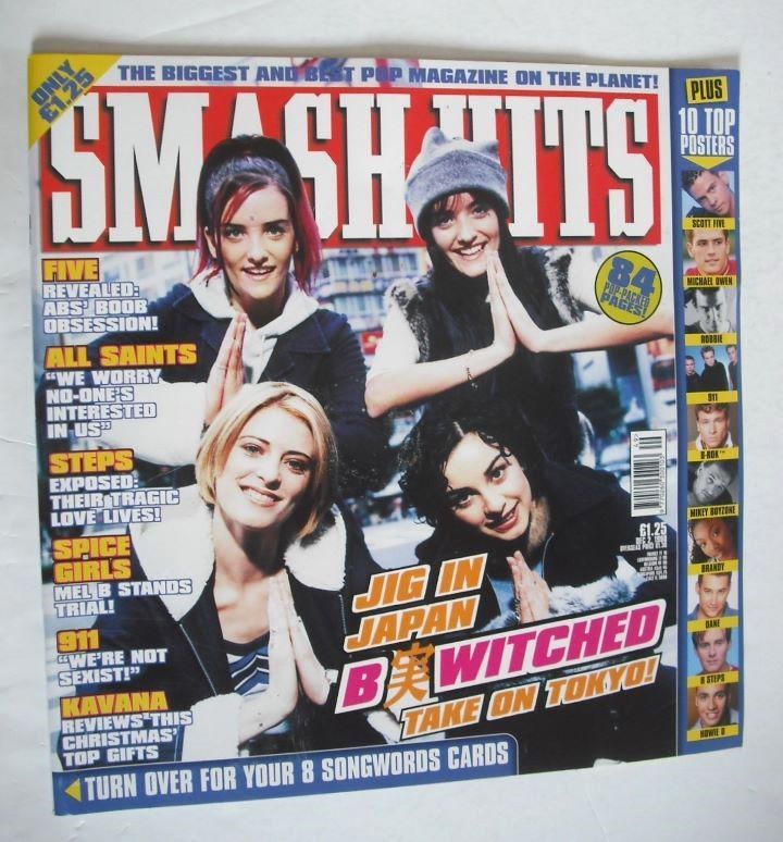 Smash Hits magazine - B*Witched cover (2 December 1998)