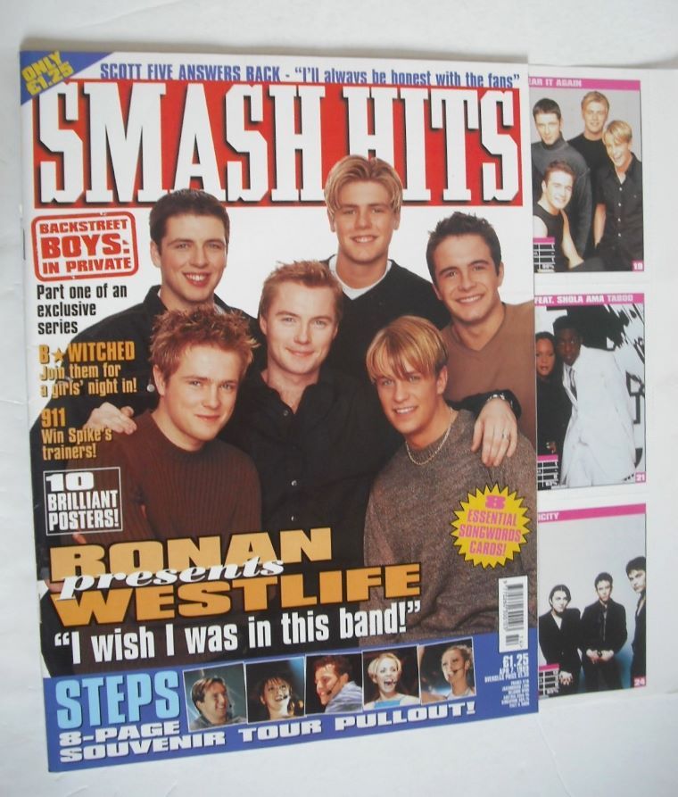 Smash Hits magazine - Westlife cover (7 April 1999)