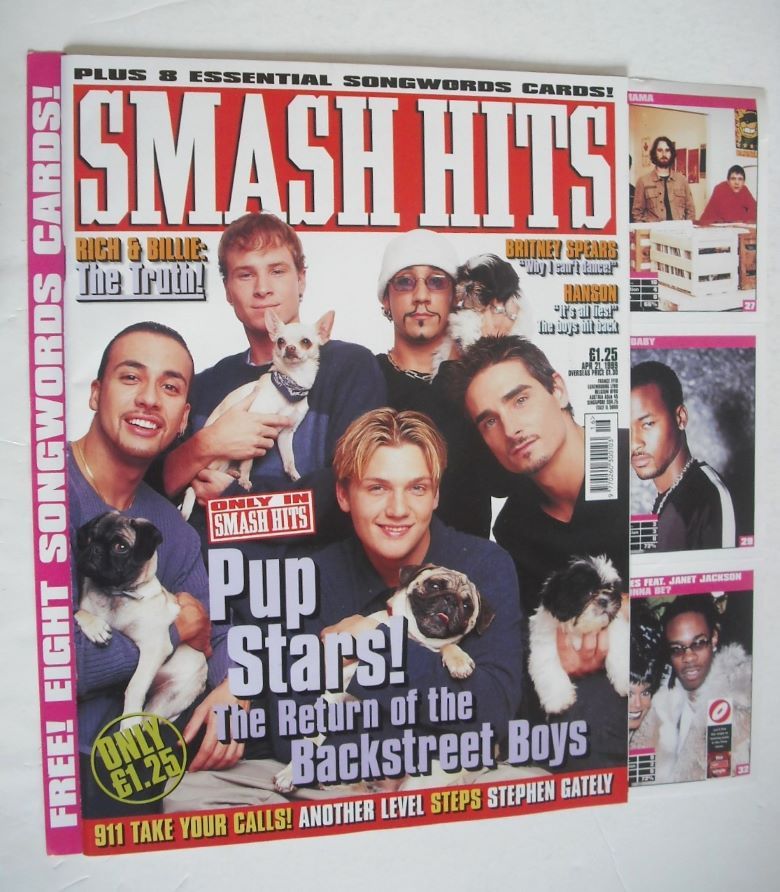 Smash Hits magazine - Backstreet Boys cover (21 April 1999)