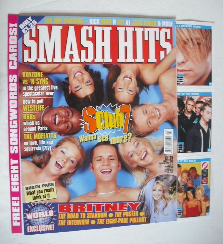 Smash Hits magazine - S Club 7 cover (2 June 1999)