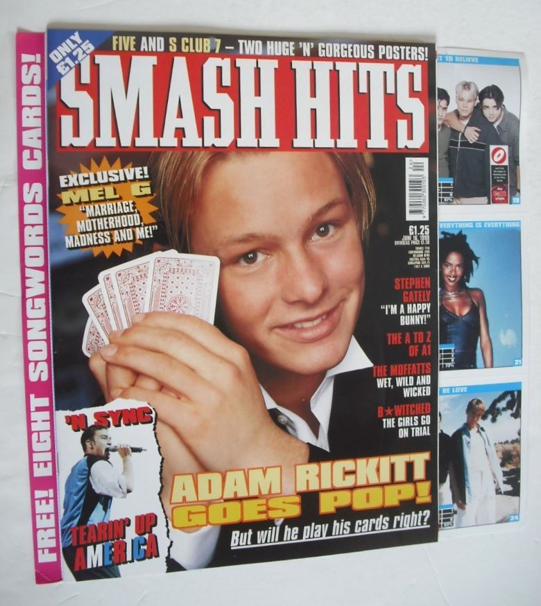Smash Hits magazine - Adam Rickitt cover (16 June 1999)