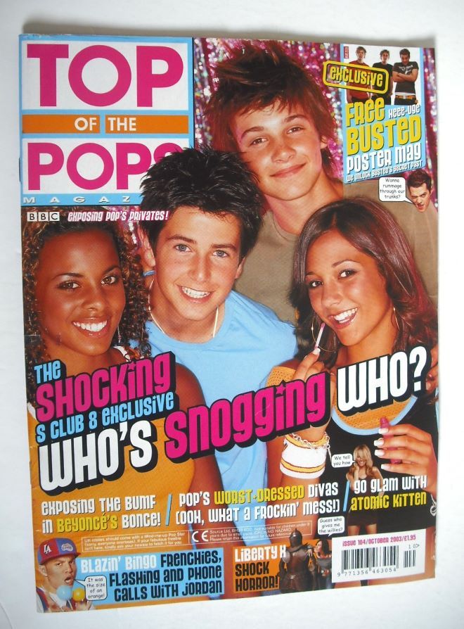 Top Of The Pops magazine - S Club 8 cover (October 2003)