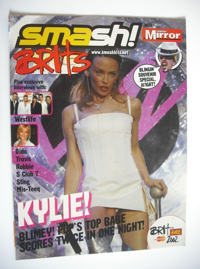Smash Hits Brits magazine 2002 - Kylie Minogue cover (Sunday Mirror supplement)