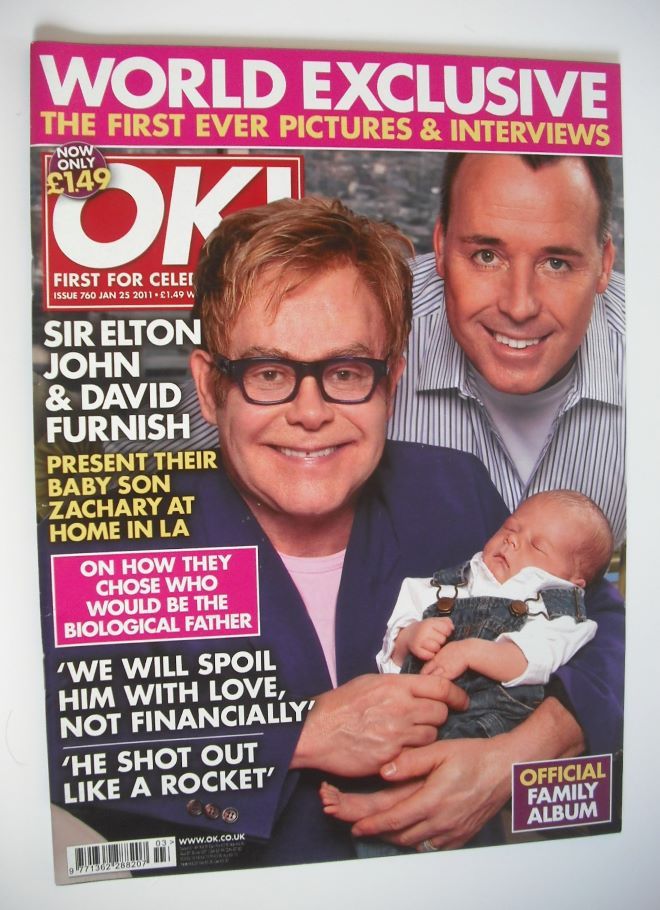 OK! magazine - Elton John and David Furnish cover (25 January 2011 - Issue 760)