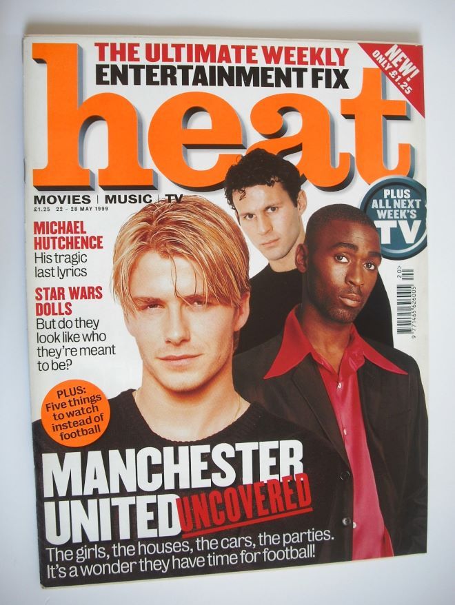 <!--1999-05-22-->Heat magazine - David Beckham, Ryan Giggs, Andy Cole cover
