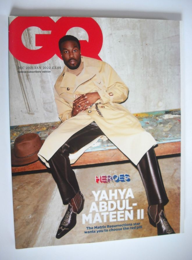 British GQ magazine - December 2021/January 2022 - Yahya Abdul-Mateen II cover (Special Subscribers' Edition)