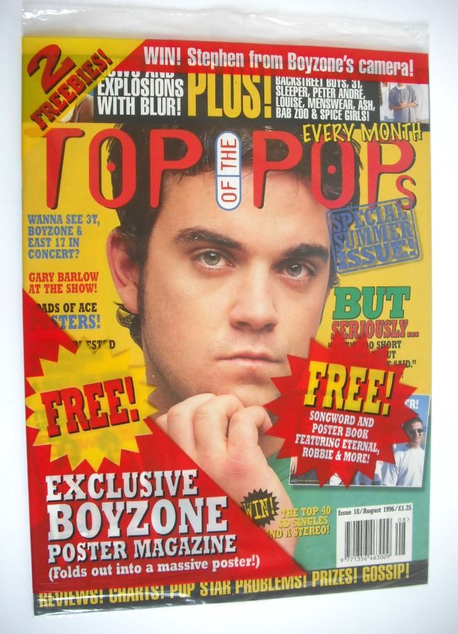 Top Of The Pops magazine - Robbie Williams cover (August 1996)