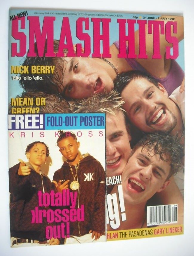 Smash Hits magazine - Take That cover (24 June - 7 July 1992)
