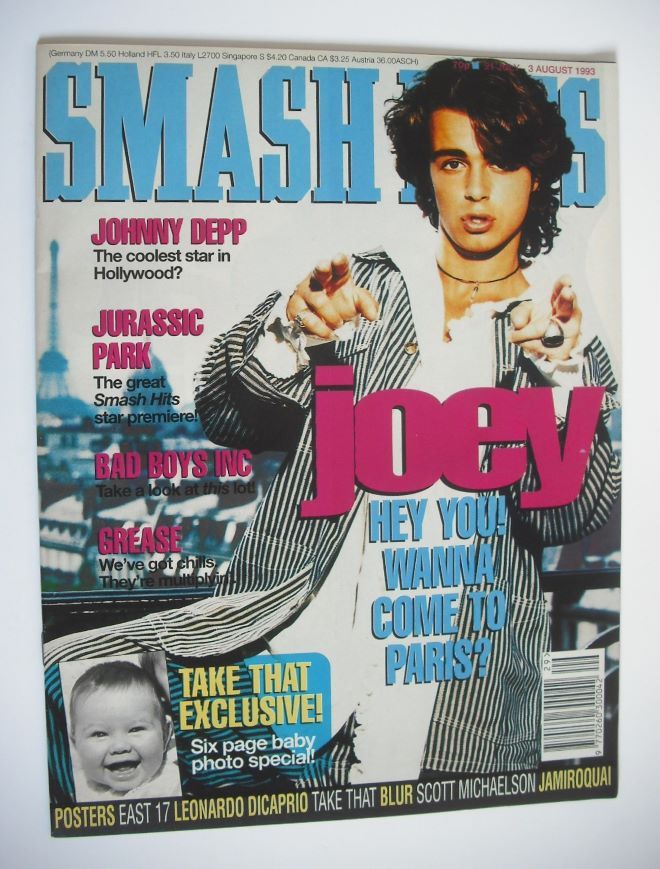Smash Hits magazine - Joey Lawrence cover (21 July - 3 August 1993)