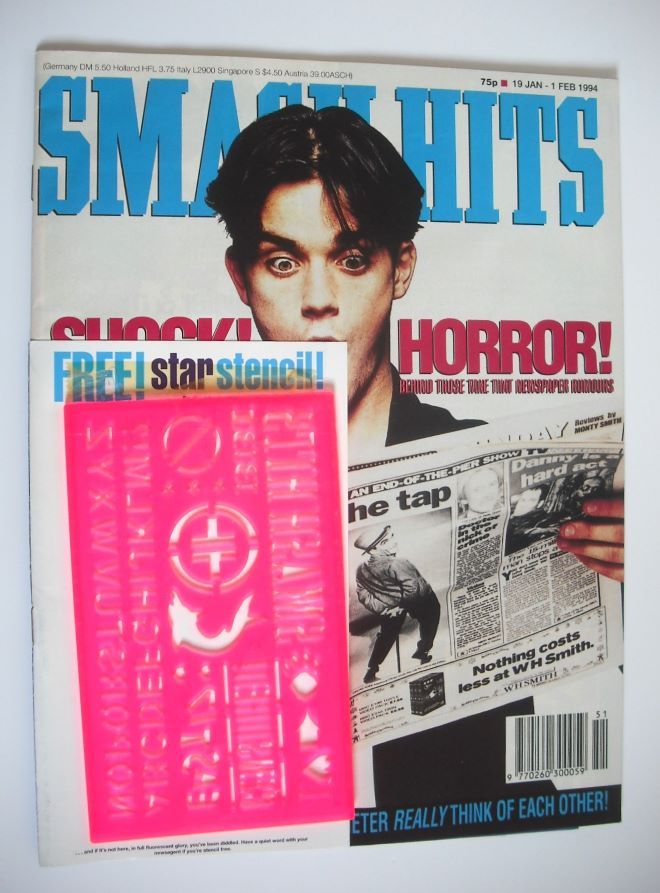 Smash Hits magazine - Robbie Williams cover (19 January - 1 February 1994)