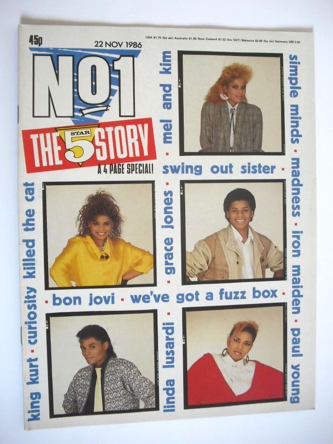 No 1 Magazine - Five Star cover (22 November 1986)