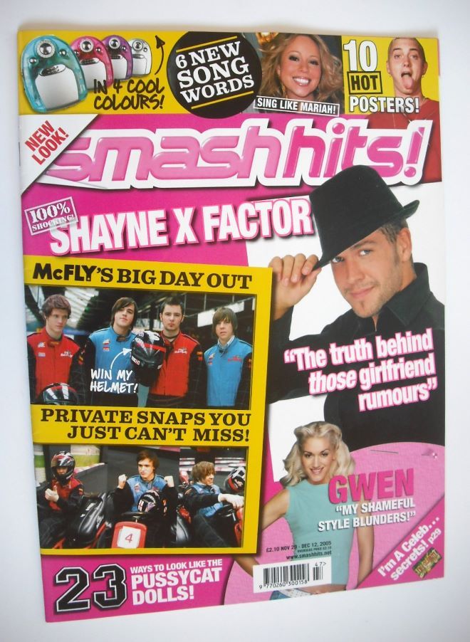 Smash Hits magazine - Shayne Ward cover (29 November - 12 December 2005)