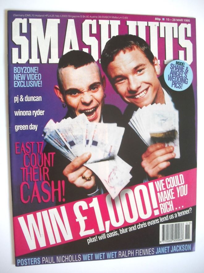 Smash Hits magazine - Tony Mortimer and Brian Harvey cover (15-28 March 1995)