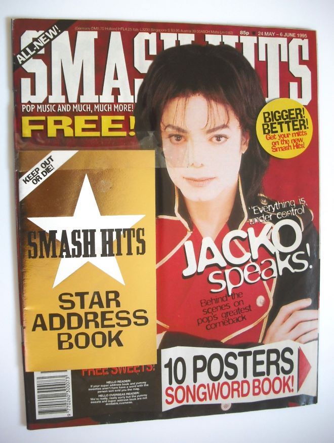 Smash Hits magazine - Michael Jackson cover (24 May - 6 June 1995)